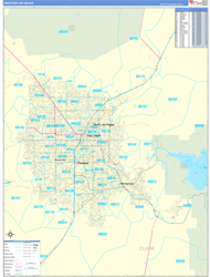 Greater Las Vegas Metro Area Wall Map Basic Style 2024